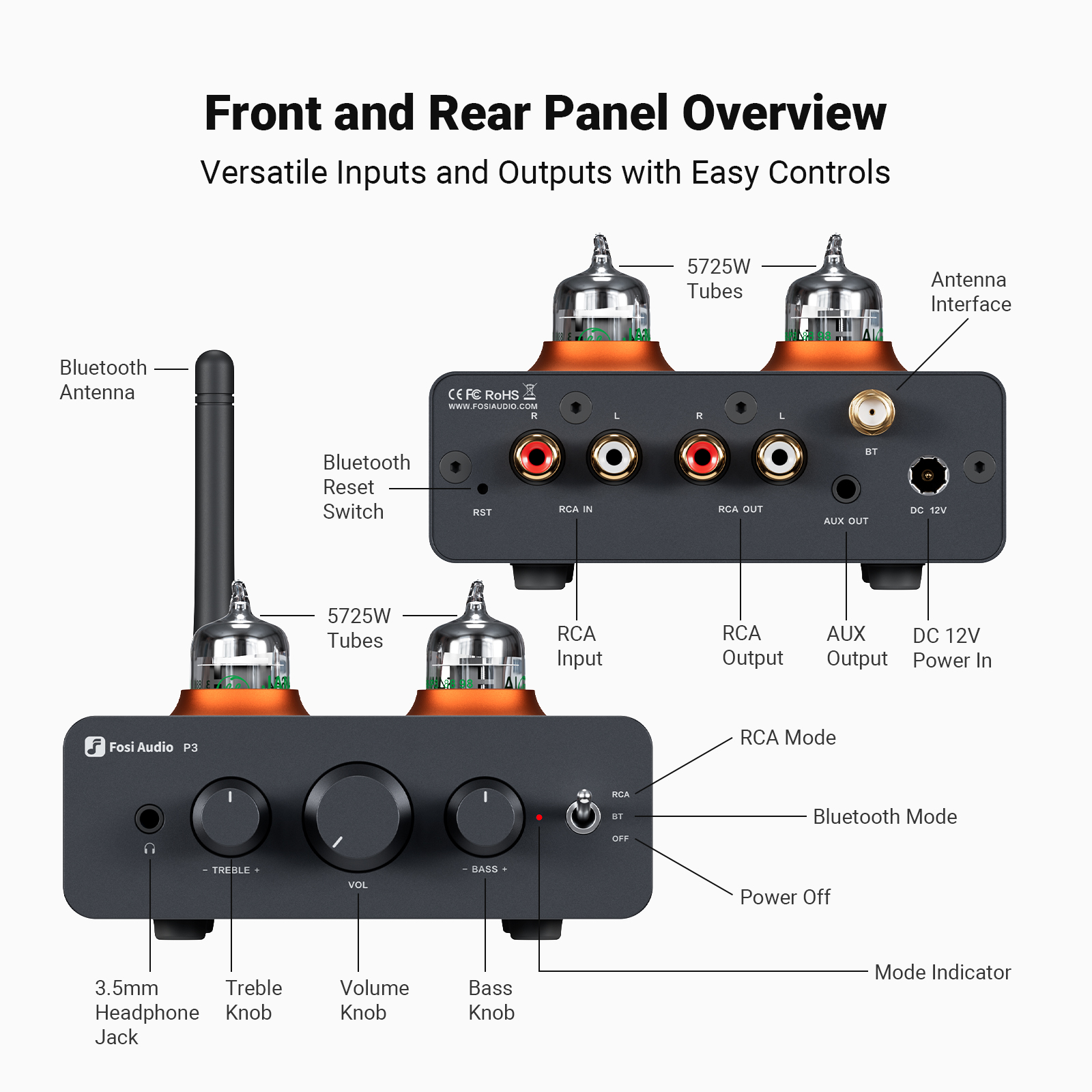 Fosi Audio P3 Tube Preamplifier - View 6
