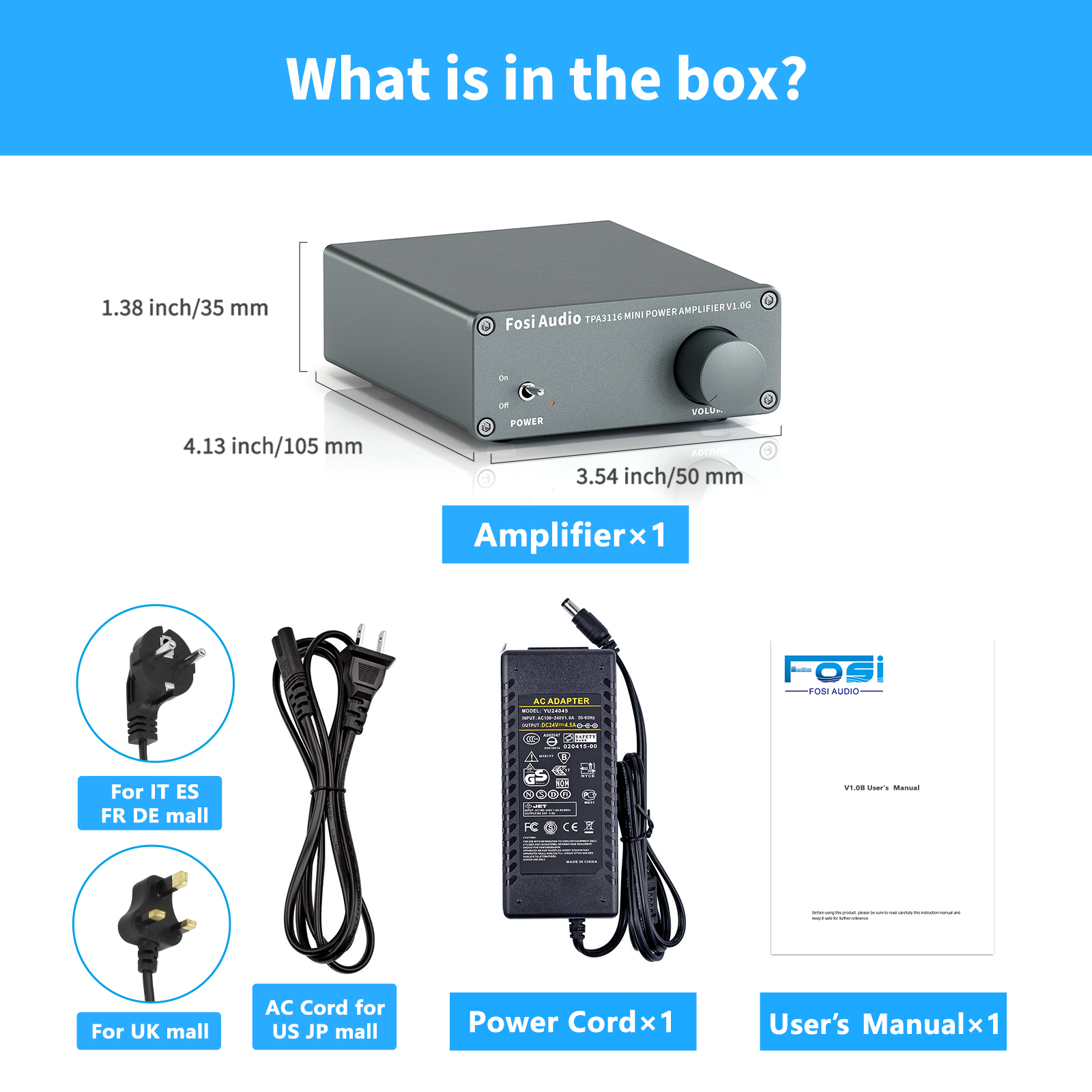 Fosi Audio V1.0G Mini Stereo Audio Amplifier - View 6