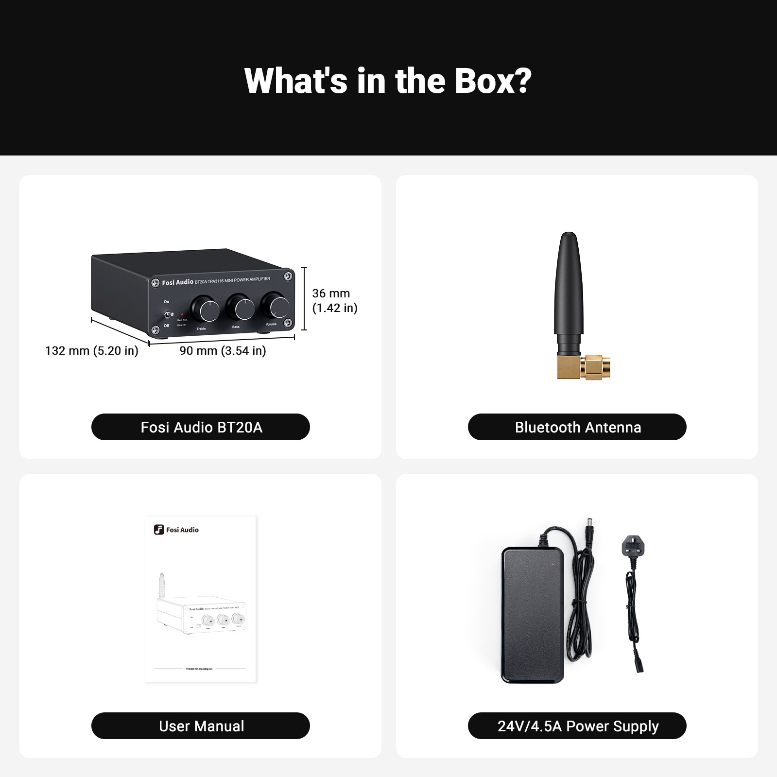 Fosi Audio BT20A Bluetooth Stereo Amplifier - View 8