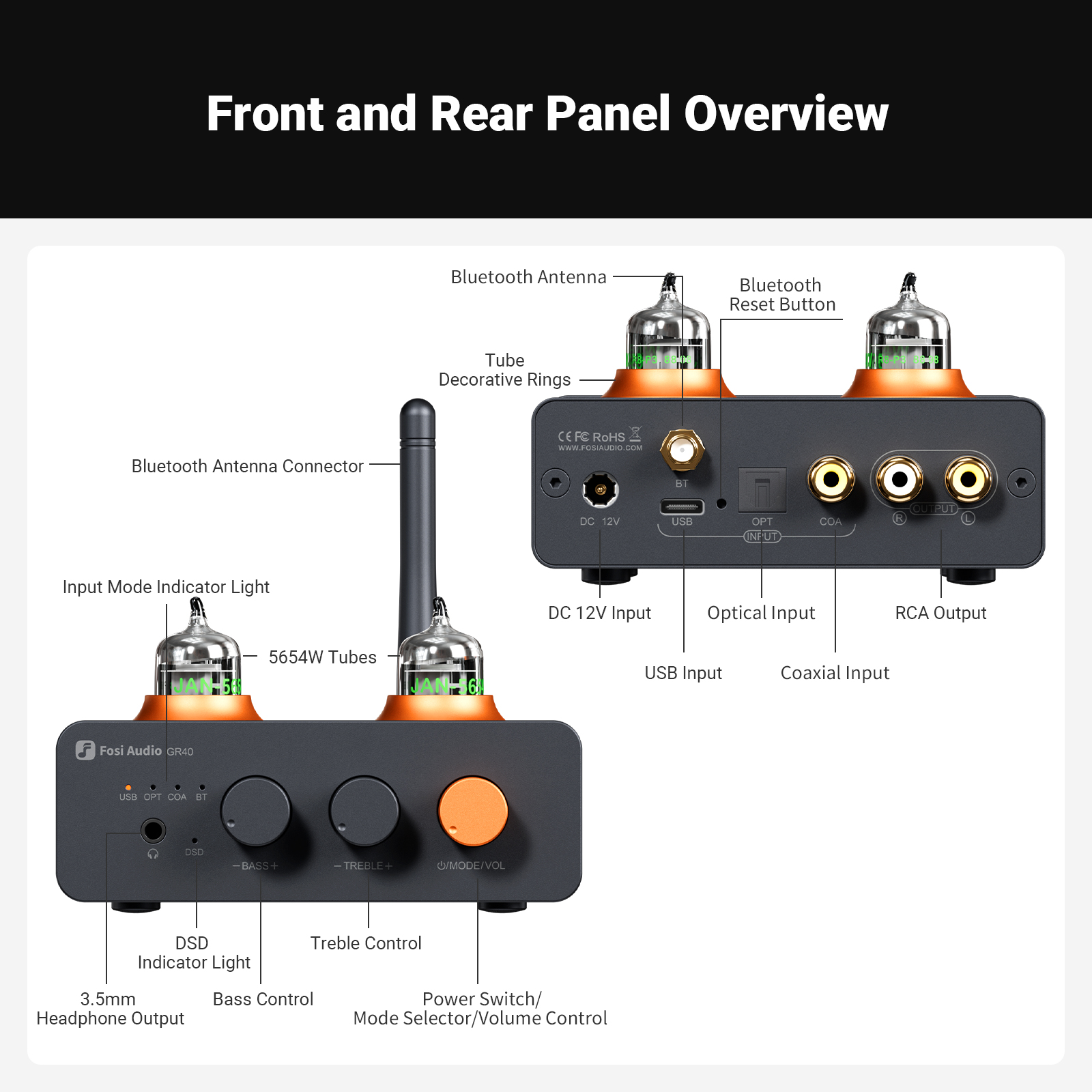 Fosi Audio GR40 Tube Preamplifier - View 5