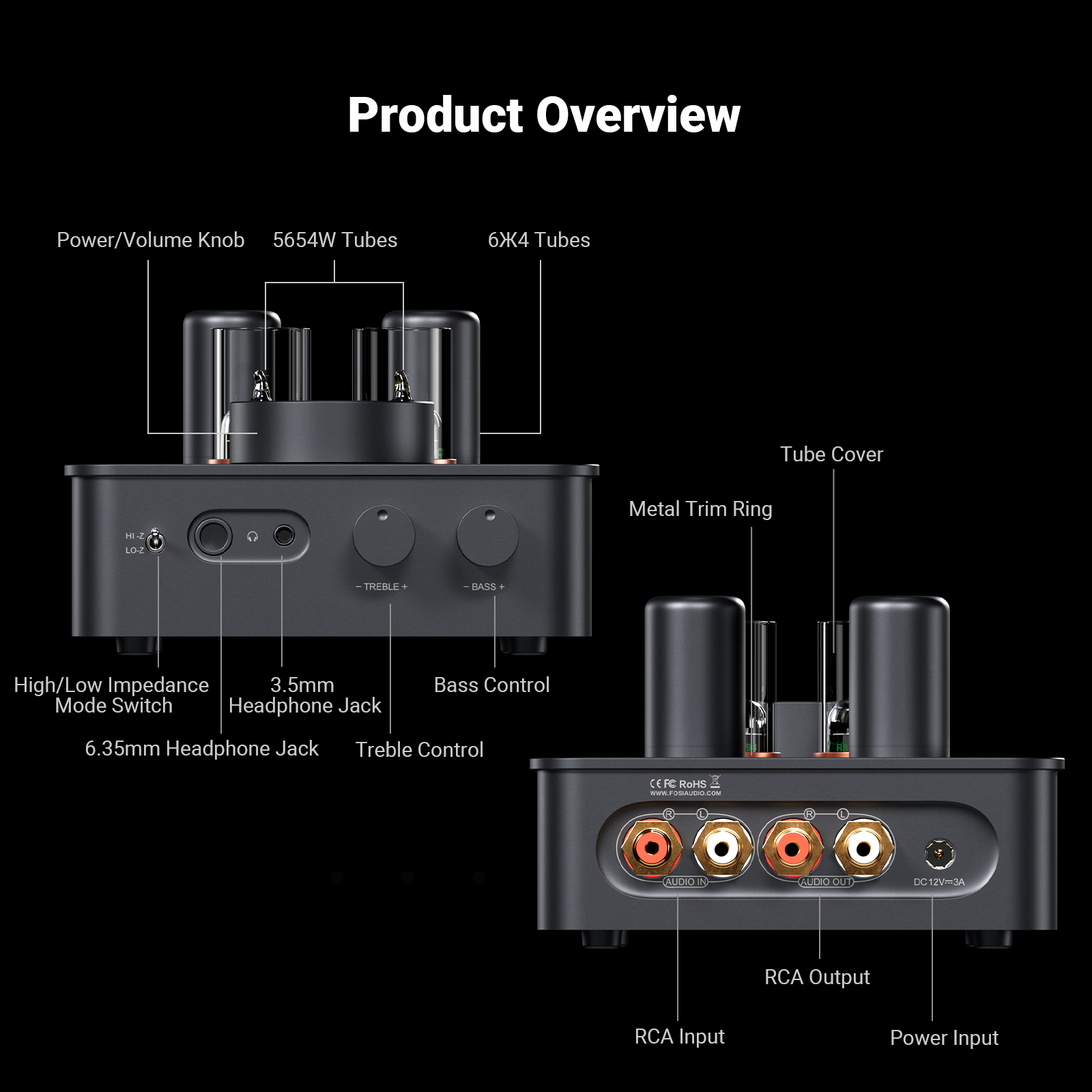 Fosi Audio GR70 Tube Headphone Amp - View 7