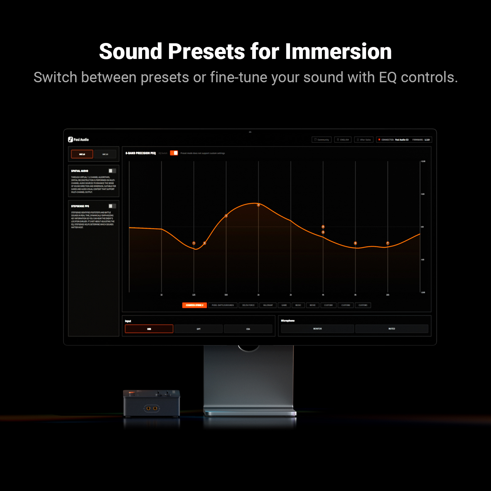 Fosi Audio C3 StepSense Gaming Sound Card - View 4