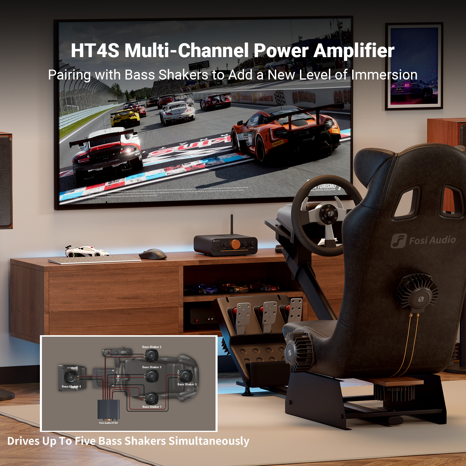 Fosi Audio HT4S 4.1/5 Channel Bluetooth Amplifier - View 1