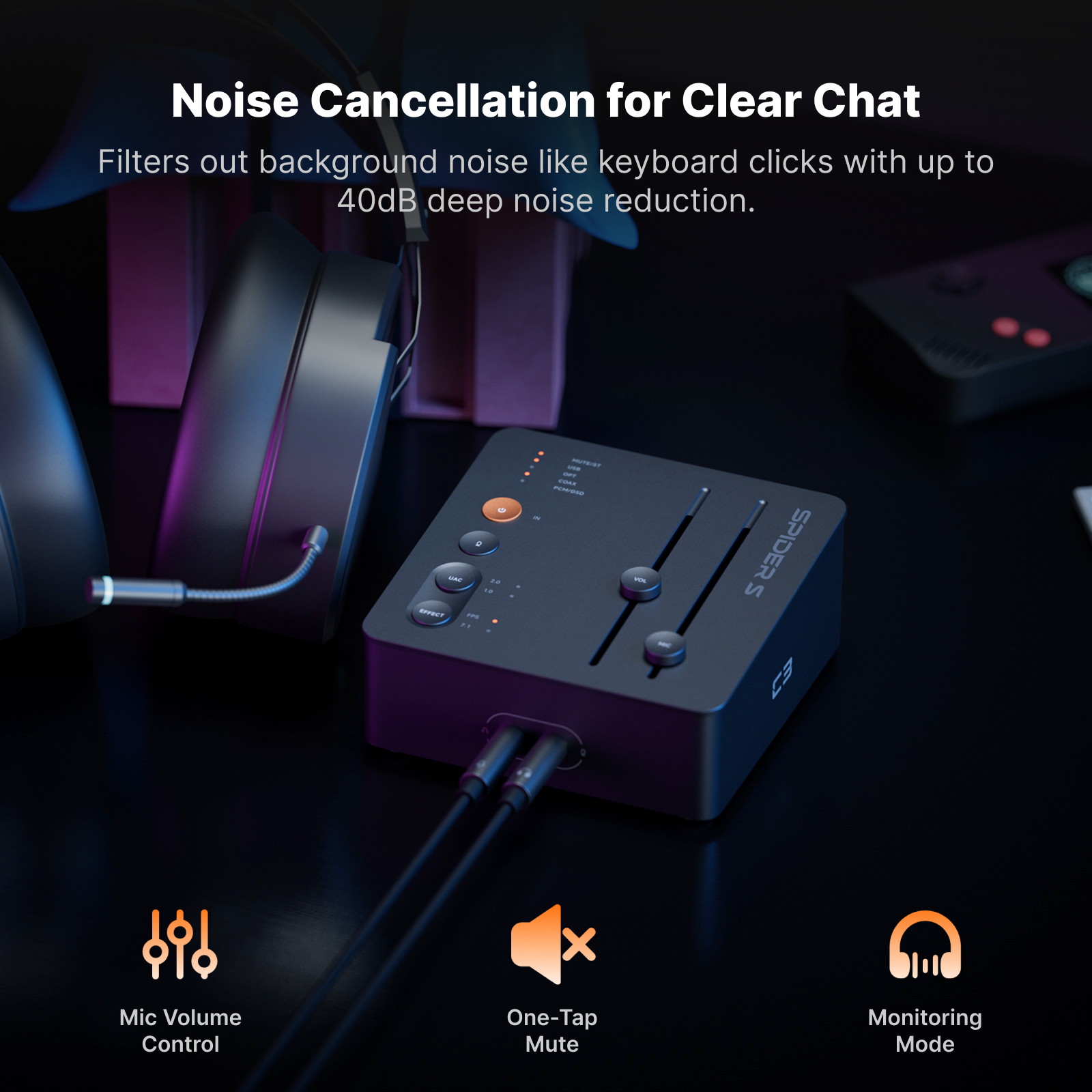 Fosi Audio C3 StepSense Gaming Sound Card - View 1