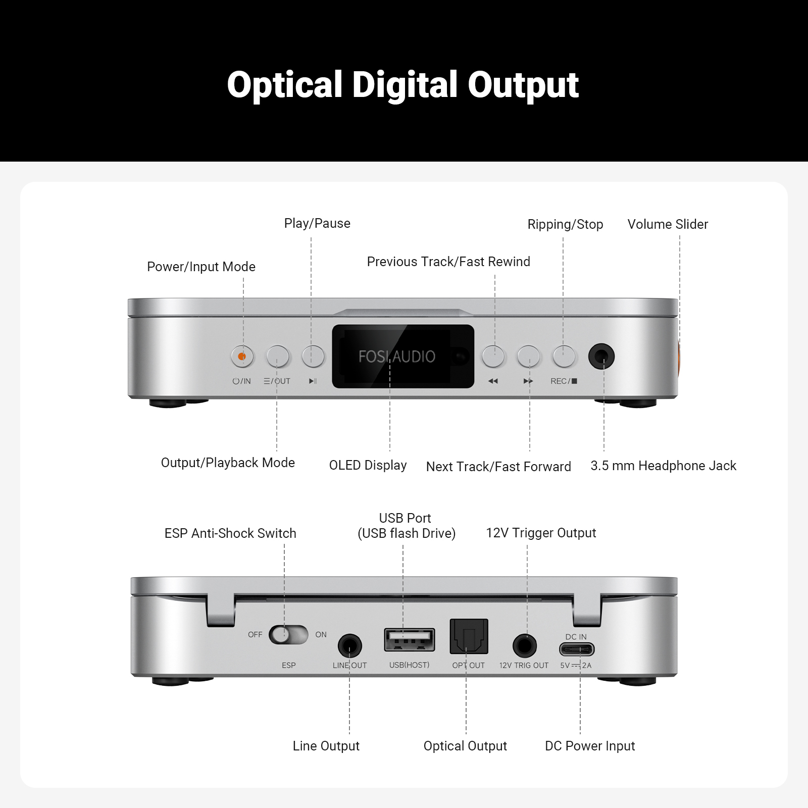 Fosi Audio Merak CD Player - View 6