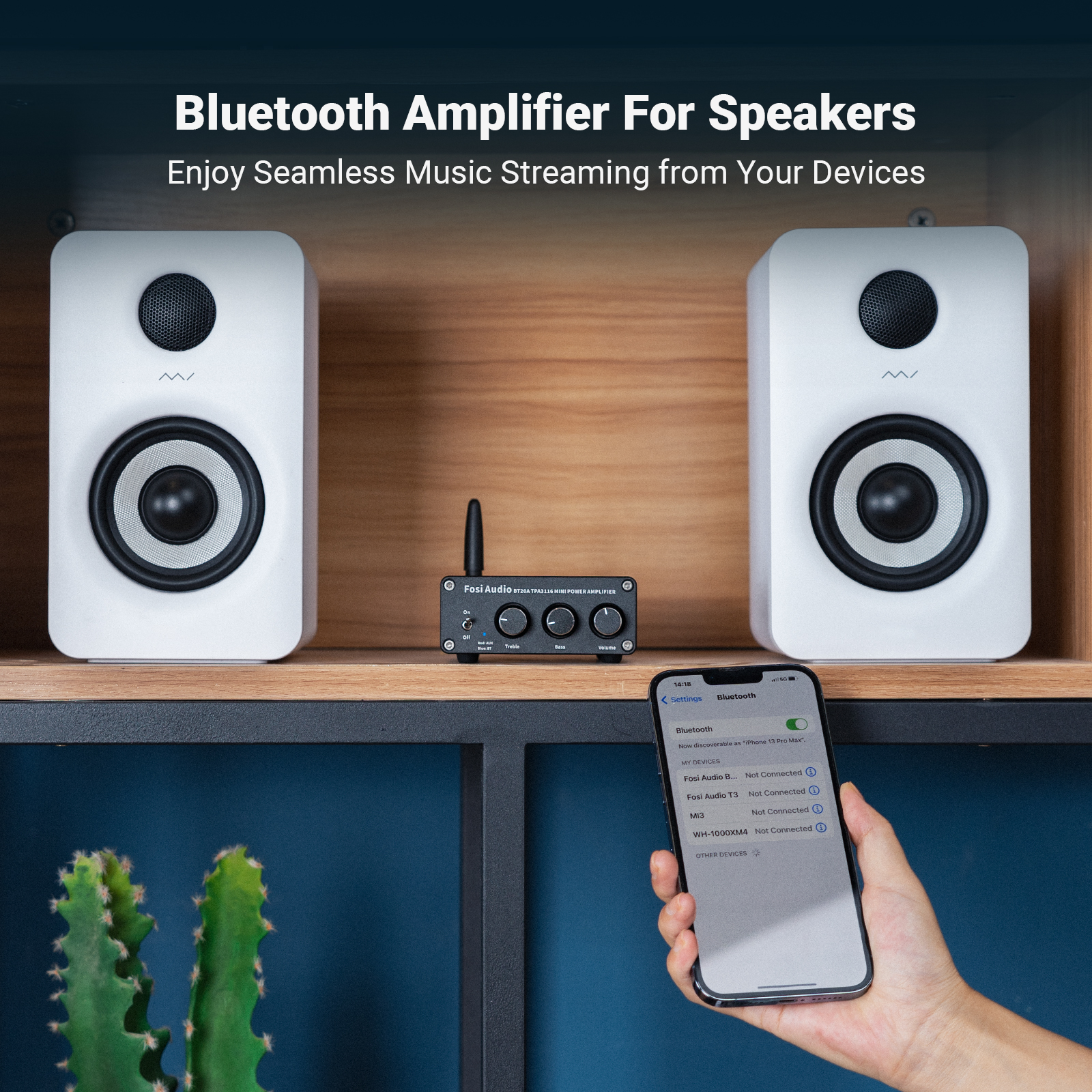 Fosi Audio BT20A Bluetooth Stereo Amplifier - View 1