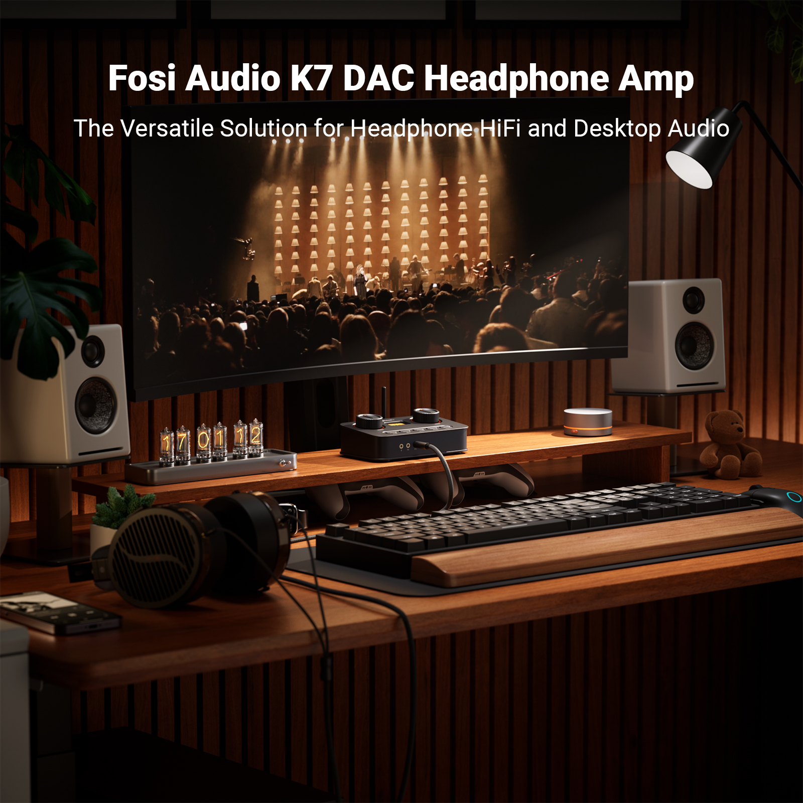 Fosi Audio K7 Desktop DAC Headphone Amp - View 1