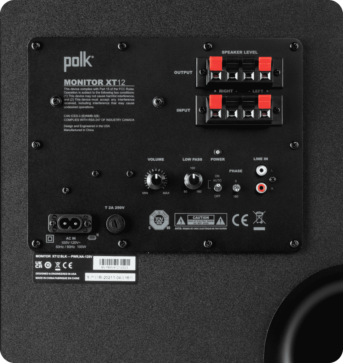 Polk Audio Monitor XT12 | 12” Powered High-Performance 100W